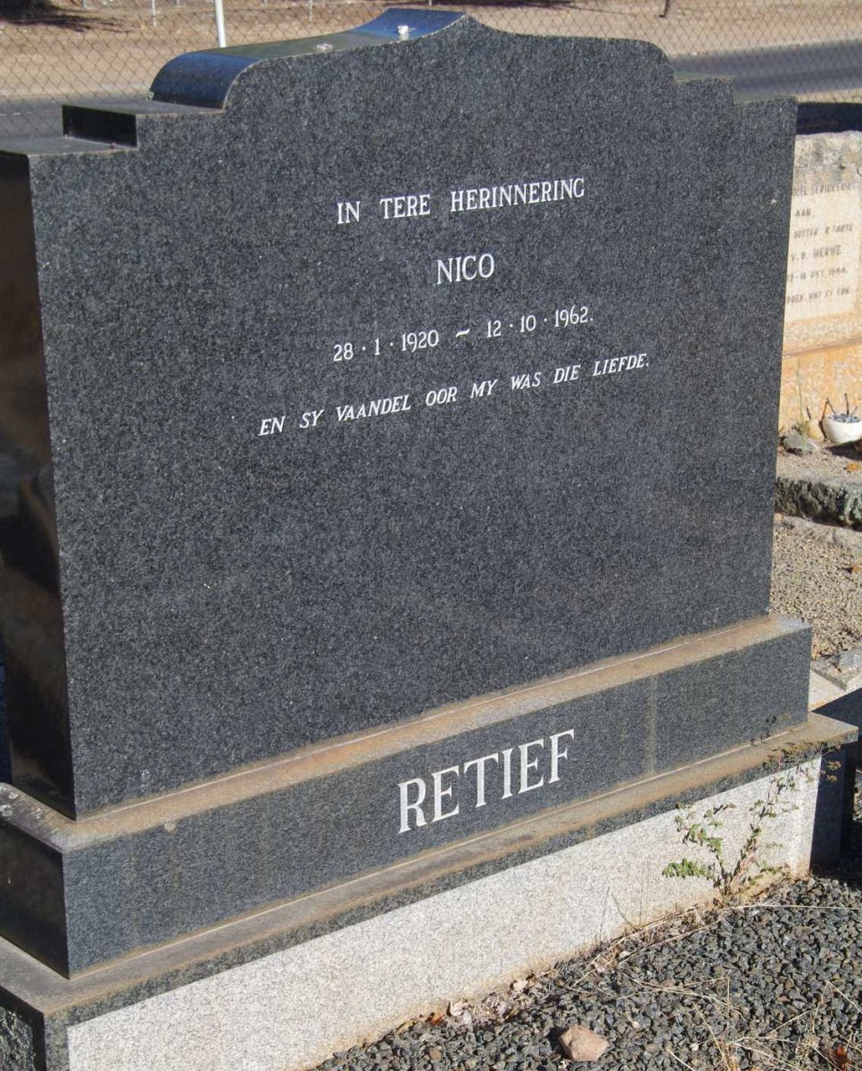 RETIEF Nico 1920-1962
