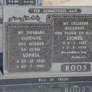 ROOS Lionel 1927-1999 &amp; Sophia 1926-1995