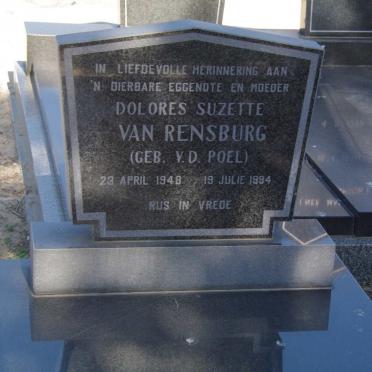 RENSBURG Dolores Suzette, van nee v.d. POEL 1948-1994