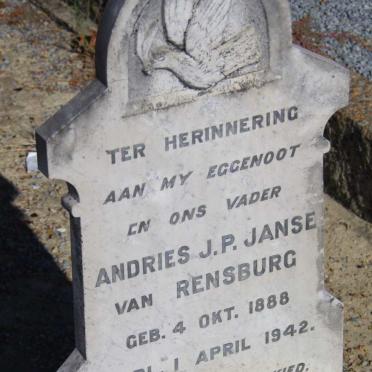 RENSBURG Andries J.P., Janse van 1888-1942
