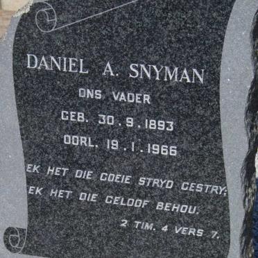 SNYMAN Daniel A. 1893-1966