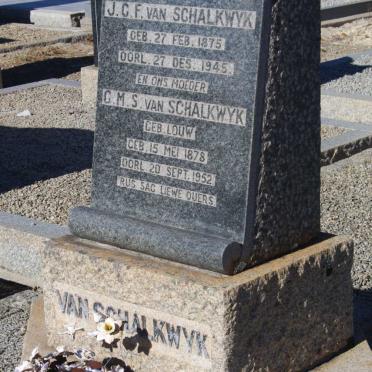 SCHALKWYK J.G.F., van 1875-1945 &amp; G.M.S. LOUW 1878-1952