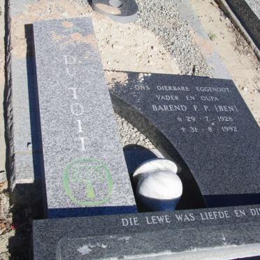 TOIT Barend F.P., du 1928-1992
