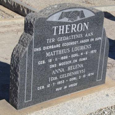 THERON Mattheus Lourens 1886-1970 &amp; Anna Helena GELDENHUYSN 1903-1974