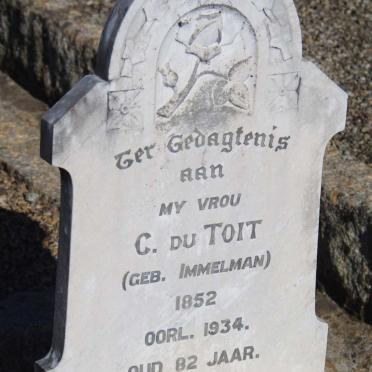 TOIT C., du nee IMMELMAN 1852-1934