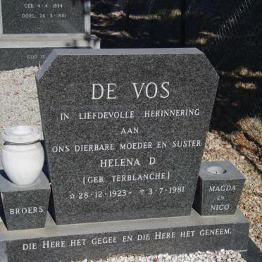 VOS Helena D., de nee TERBLANCHE 1923-1981