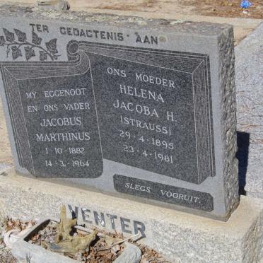 VENTER Jacobus Marthinus 1882-1964 &amp; Helena Jacoba H. STRAUSS 1895-1981