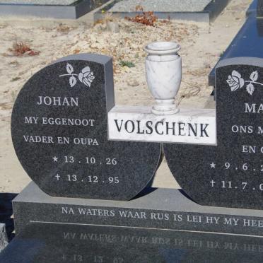 VOLSCHENK Johan 1926-1995 &amp; Maria 1927-2003
