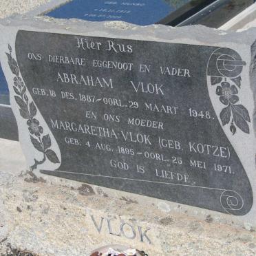 VLOK Abraham 1887-1948 &amp; Margaretha KOTZE 1895-1971