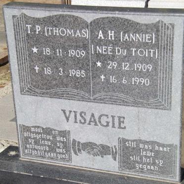 VISAGE T.P. 1909-1985 &amp; A.H. du TOIT 1909-1990