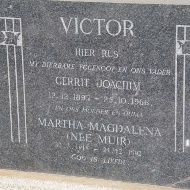 VICTOR Gerrit Joachim 1897-1966 &amp; Martha Magdalena MUIR 1918-1992