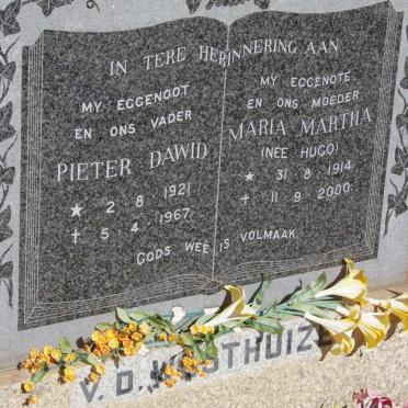 WESTHUIZEN Pieter Dawid, v.d. 1921-1967 :: v.d. WESTHUIZEN Maria Martha nee HUGO 1914-2000