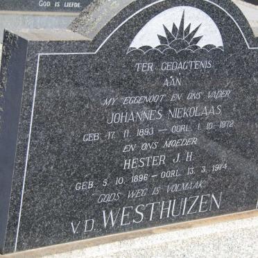 WESTHUIZEN Johannes Niekolaas, v.d. 1893-1972 &amp; Hester J.H. 1896-1974