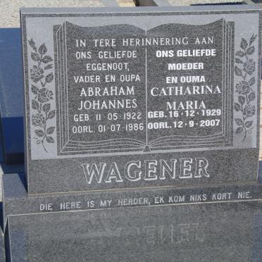 WAGENER Abraham Johannes 1922-1986 &amp; Catharina Maria 1929-2007