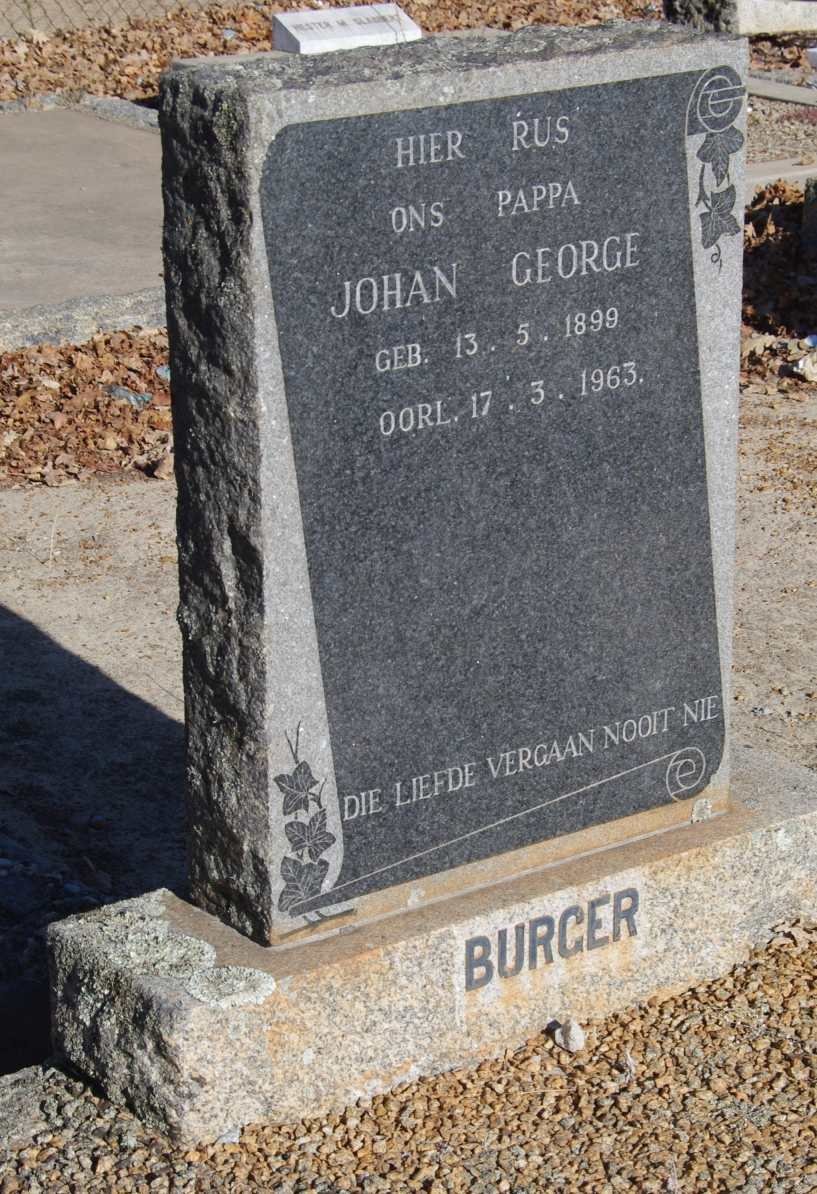 BURGER Johan George 1899-1963