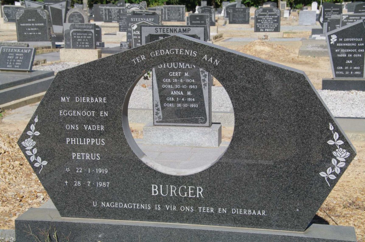 BURGER Philippus Petrus 1919-1987