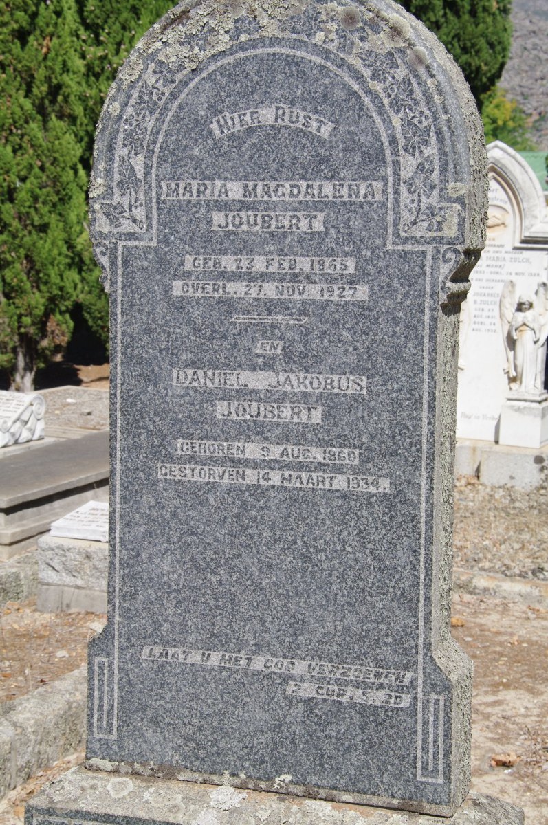 JOUBERT Daniel Jakobus 1860-1934 &amp; Maria Magdalena 1865-1927