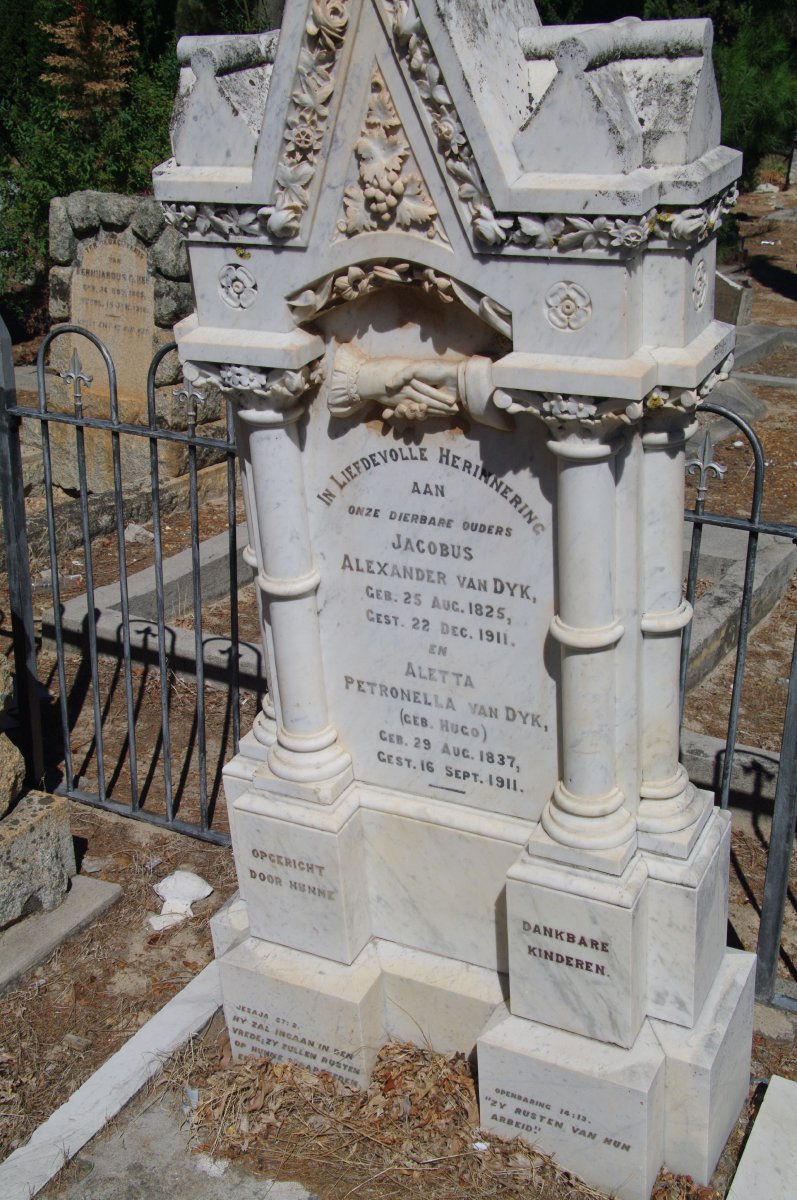 DYK Jacobus Alexander, van 1825-1911 &amp; Aletta Petronella HUGO 1837-1911 :: KEET Berhardus G. 1885-1916