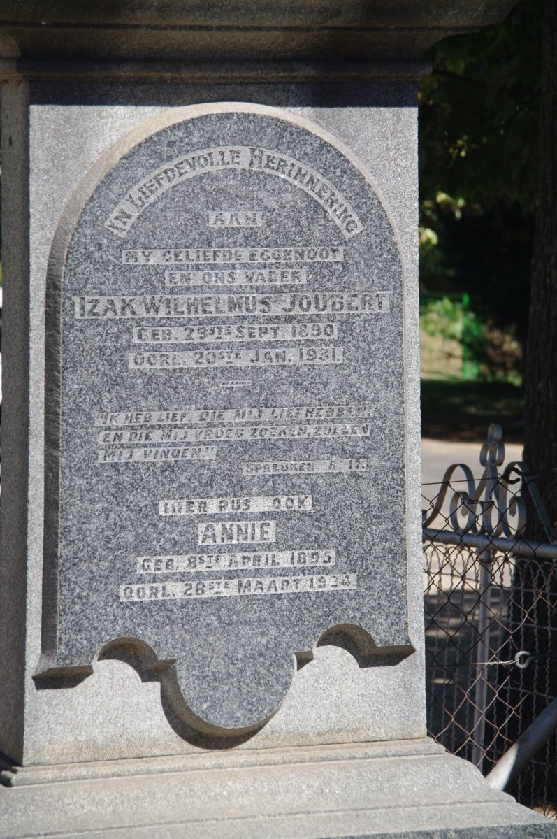 JOUBERT Izak Wilhelmus 1890-1931 &amp; Annie 1895-1934