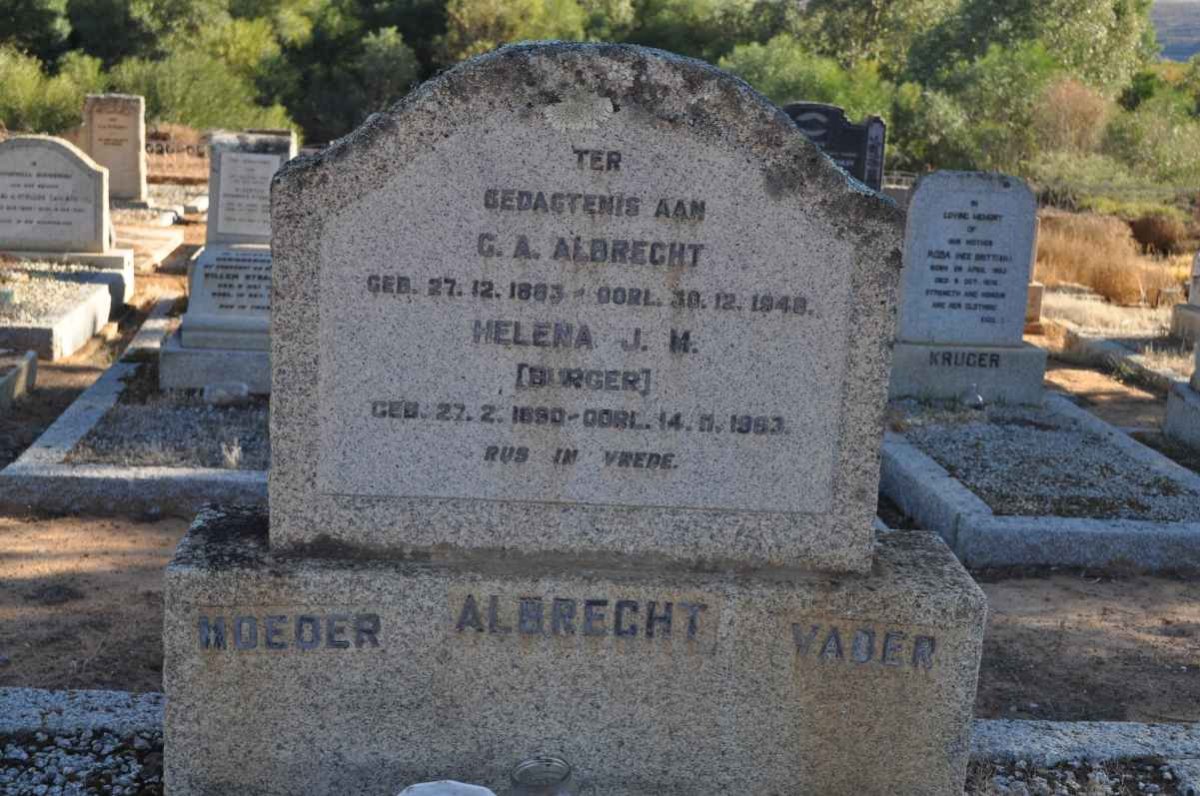 ALBRECHT G.A. 1883-1948 &amp; Helena J.M. BURGER 1890-1963