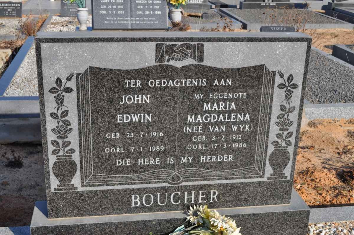 BOUCHER John Edwin 1916-1989 &amp; Maria Magdalena VAN WYK 1912-1986