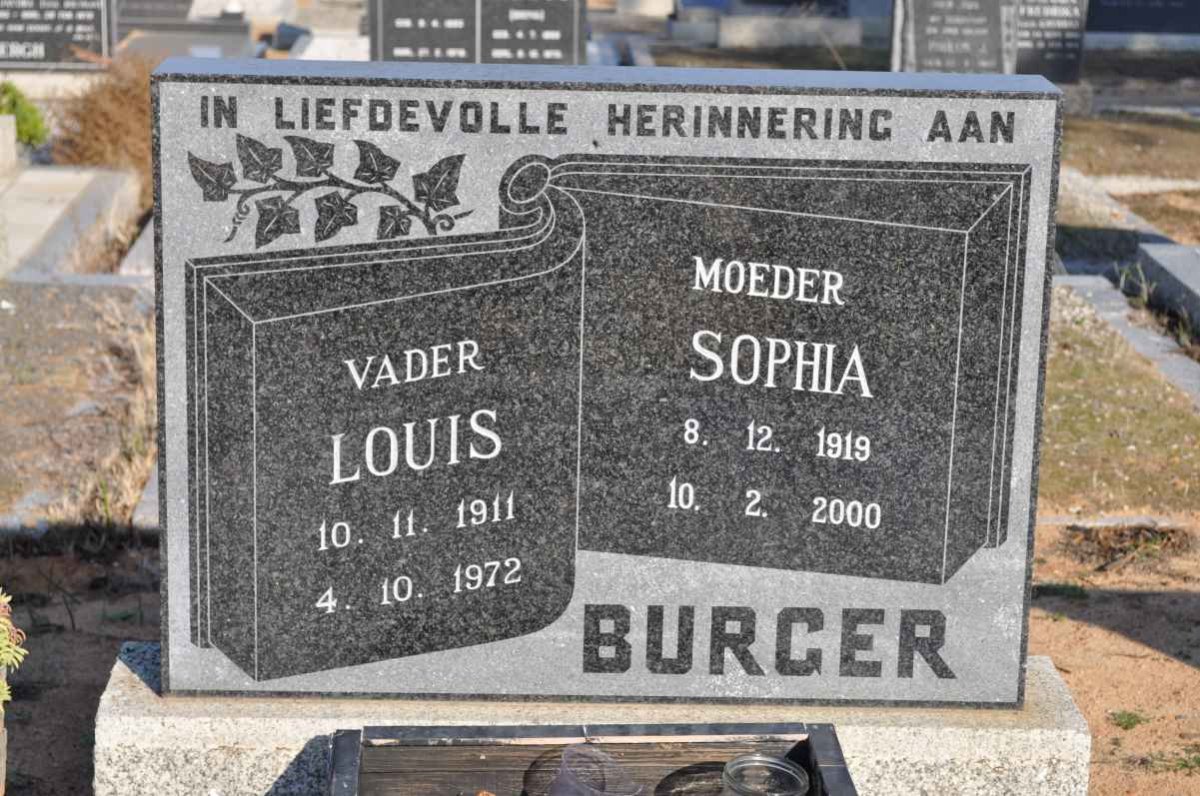 BURGER Louis 1911-1972 &amp; Sophia 1919-2000