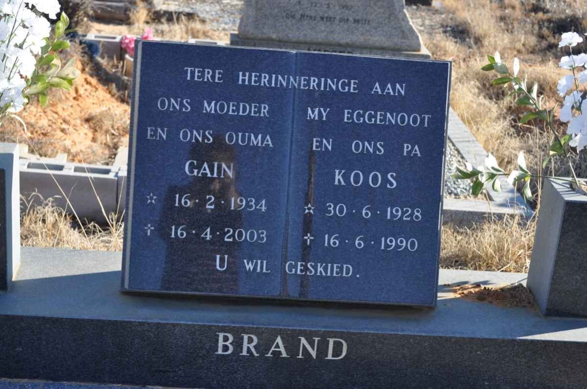 BRAND Koos 1928-1990 &amp; Gain 1934-2003
