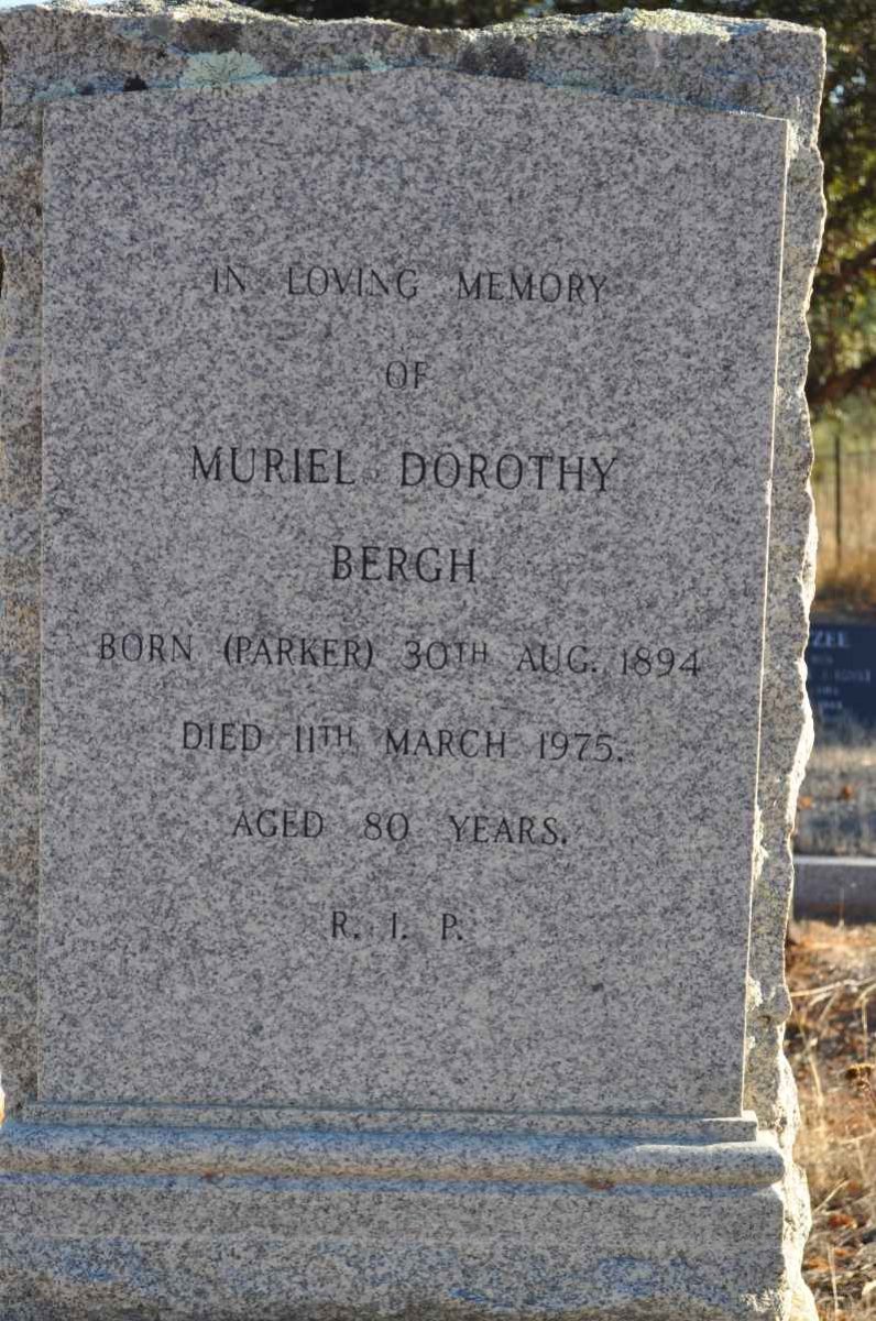BERGH Muriel Dorothy nee PARKER 1894-1975
