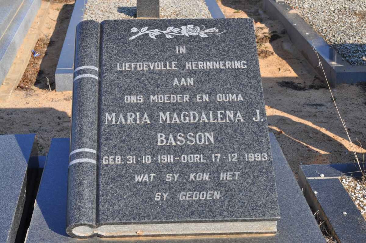 BASSON Maria Magdalena J. 1911-1993