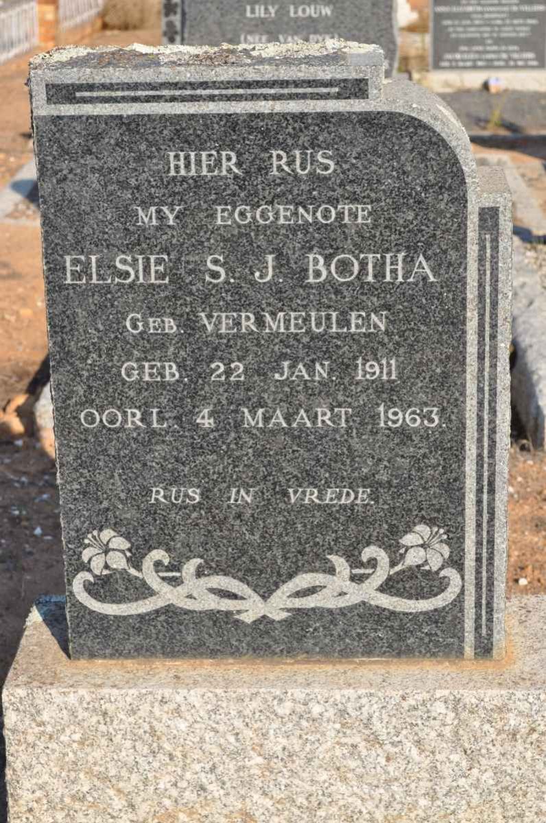 BOTHA Elsie S.J. nee VERMEULEN 1911-1963