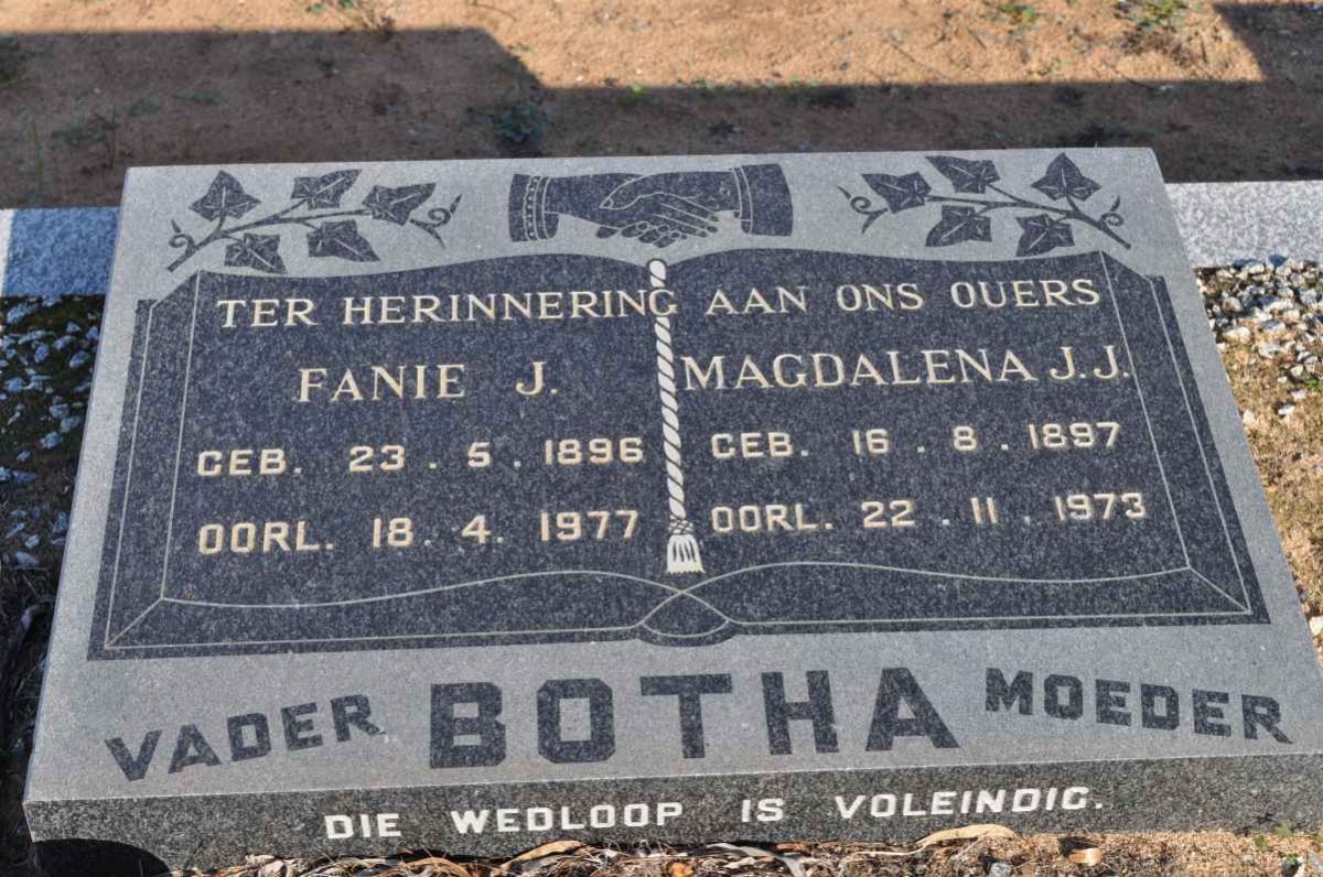 BOTHA Fanie J. 1896-1977 &amp; Magdalena J.J. 1897-1973