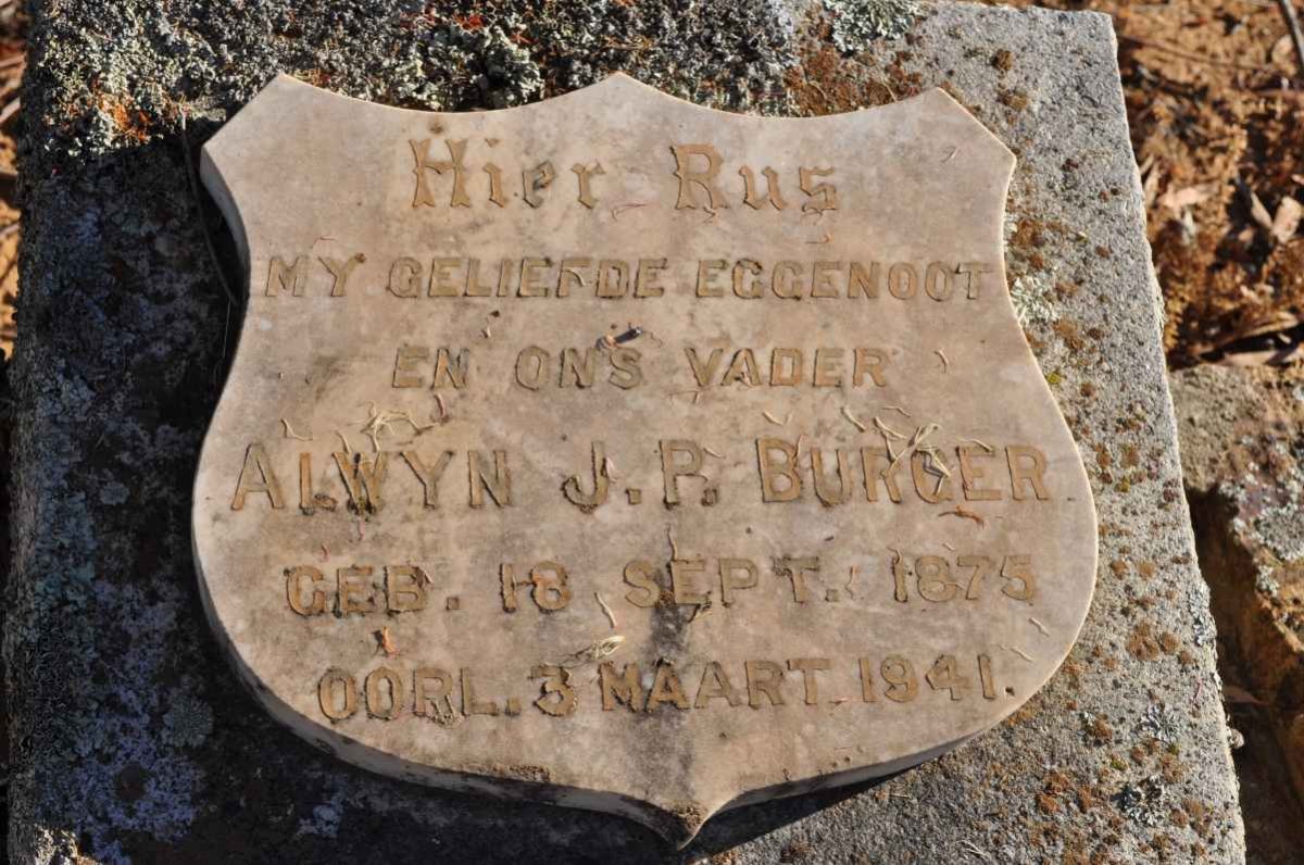 BURGER Alwyn J.P. 1875-1941