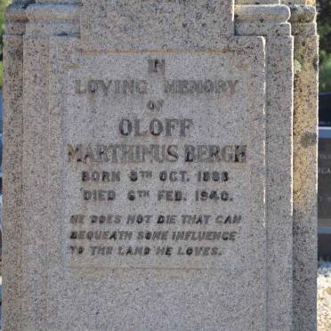 BERGH Oloff Marthinus 1888-1940