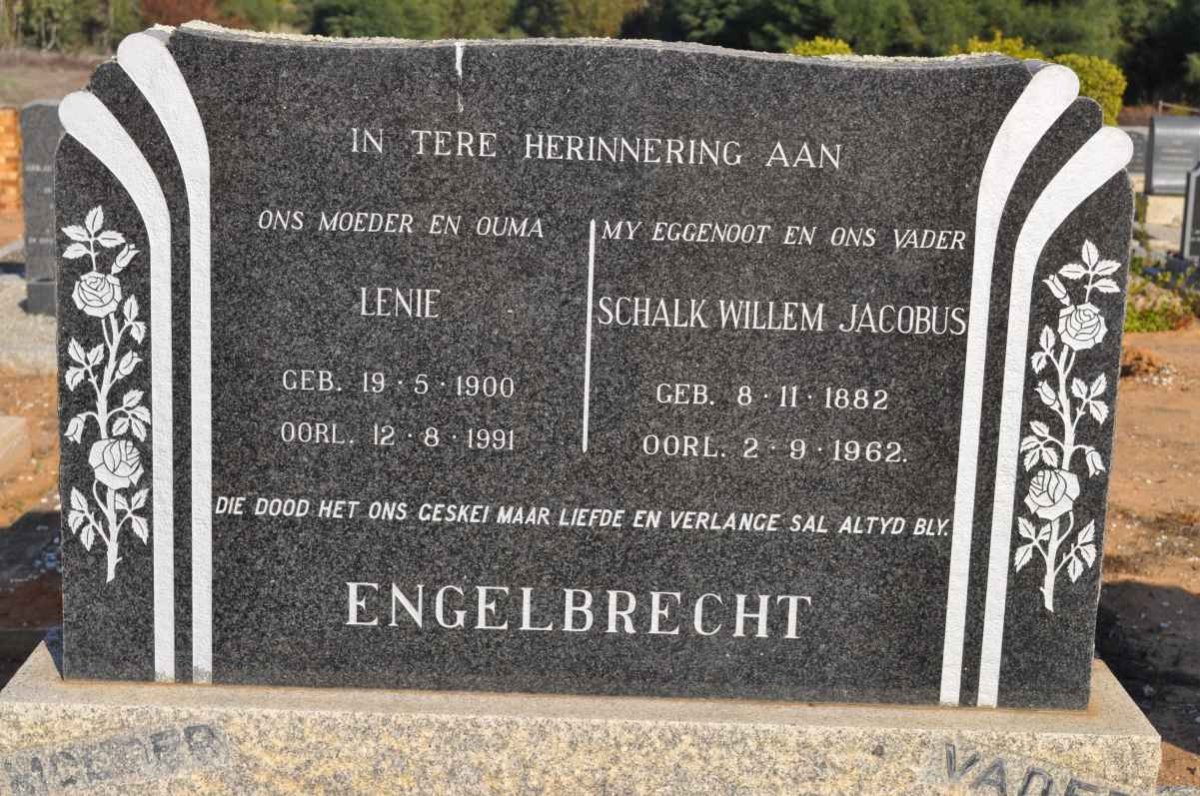 ENGELBRECHT Schalk Willem Jacobus 1882-1962 &amp; Lenie 1900-1991