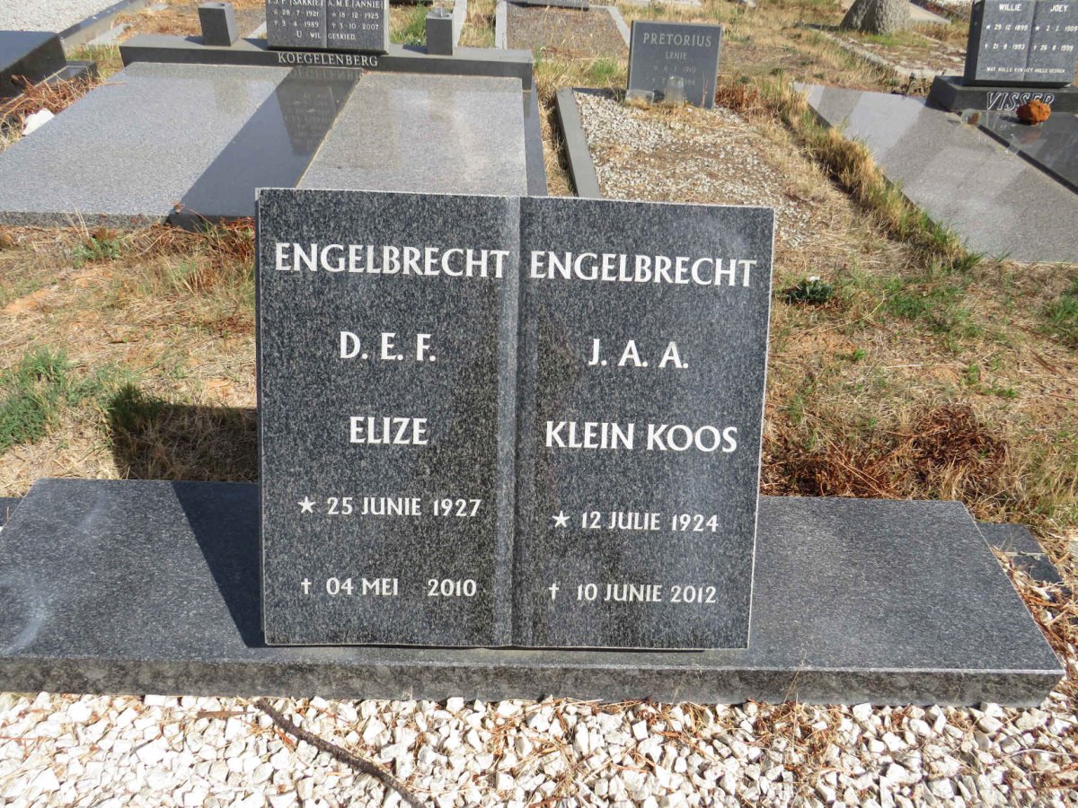ENGELBRECHT J.A.A. 1924-2012 & D.E.F. 1927-2010