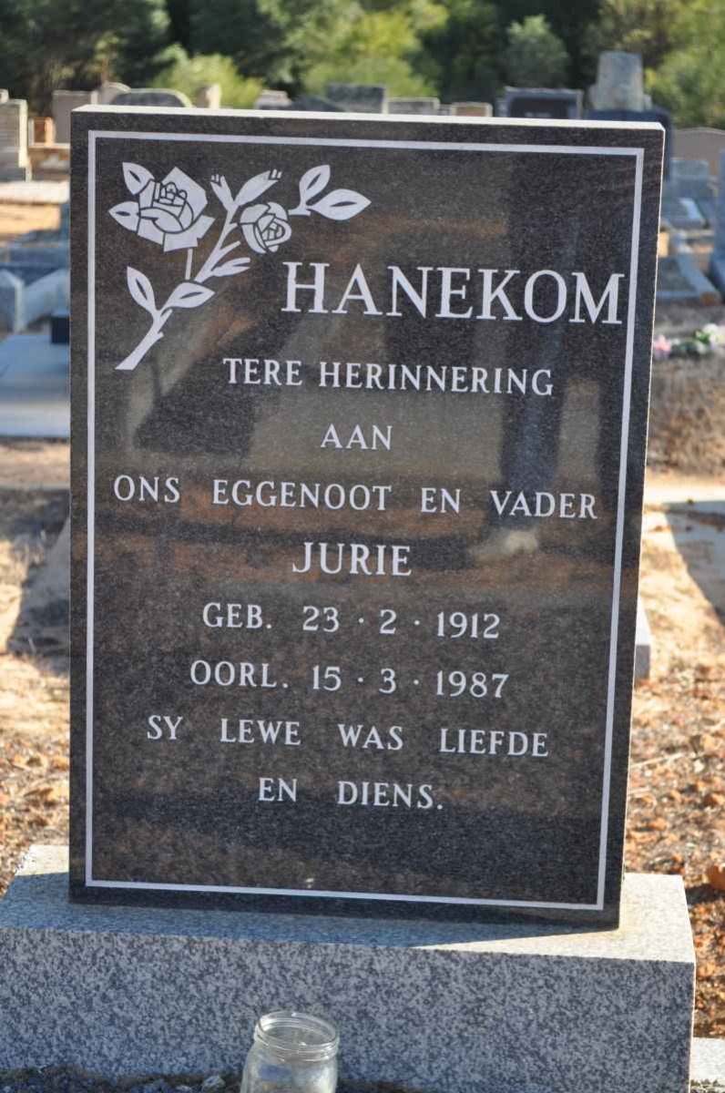 HANEKOM Jurie 1912-1987