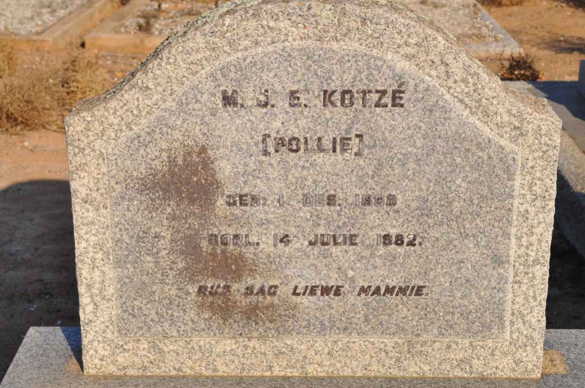 KOTZE M.J.E. 1898-1982