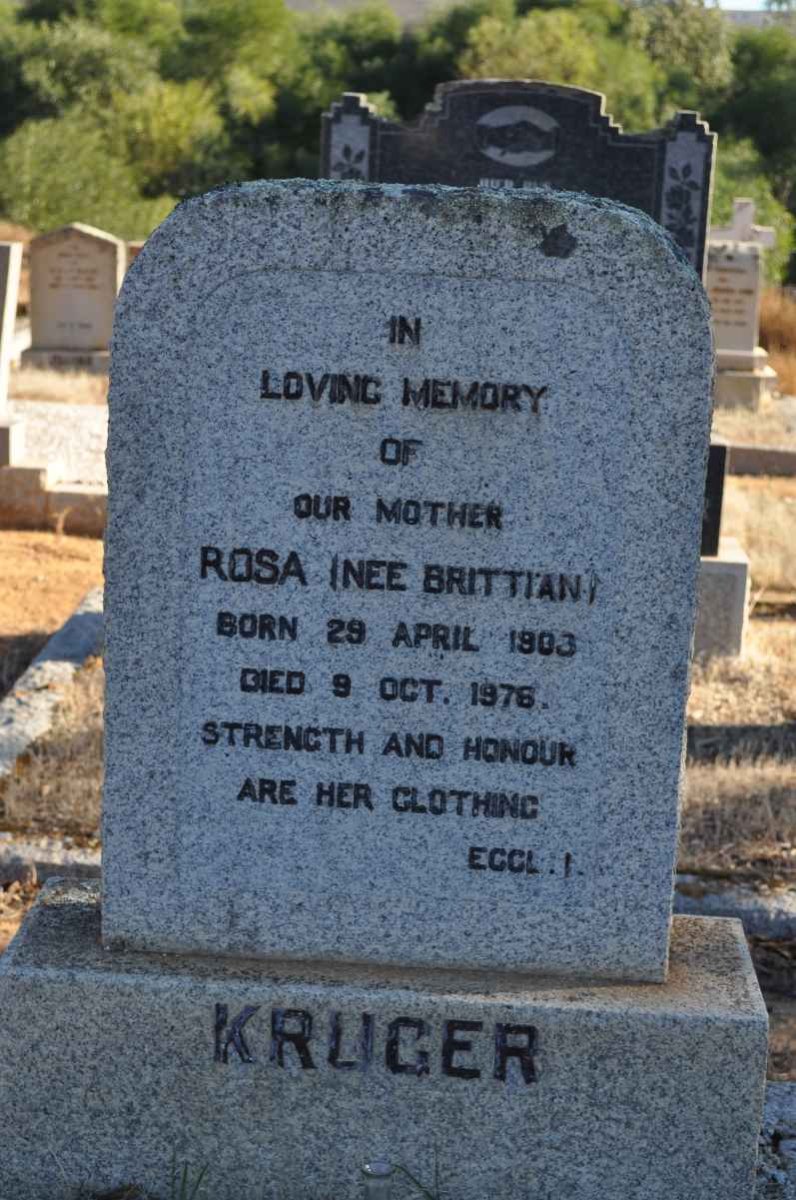 KRUGER Rosa nee BRITTAIN 1903-1976