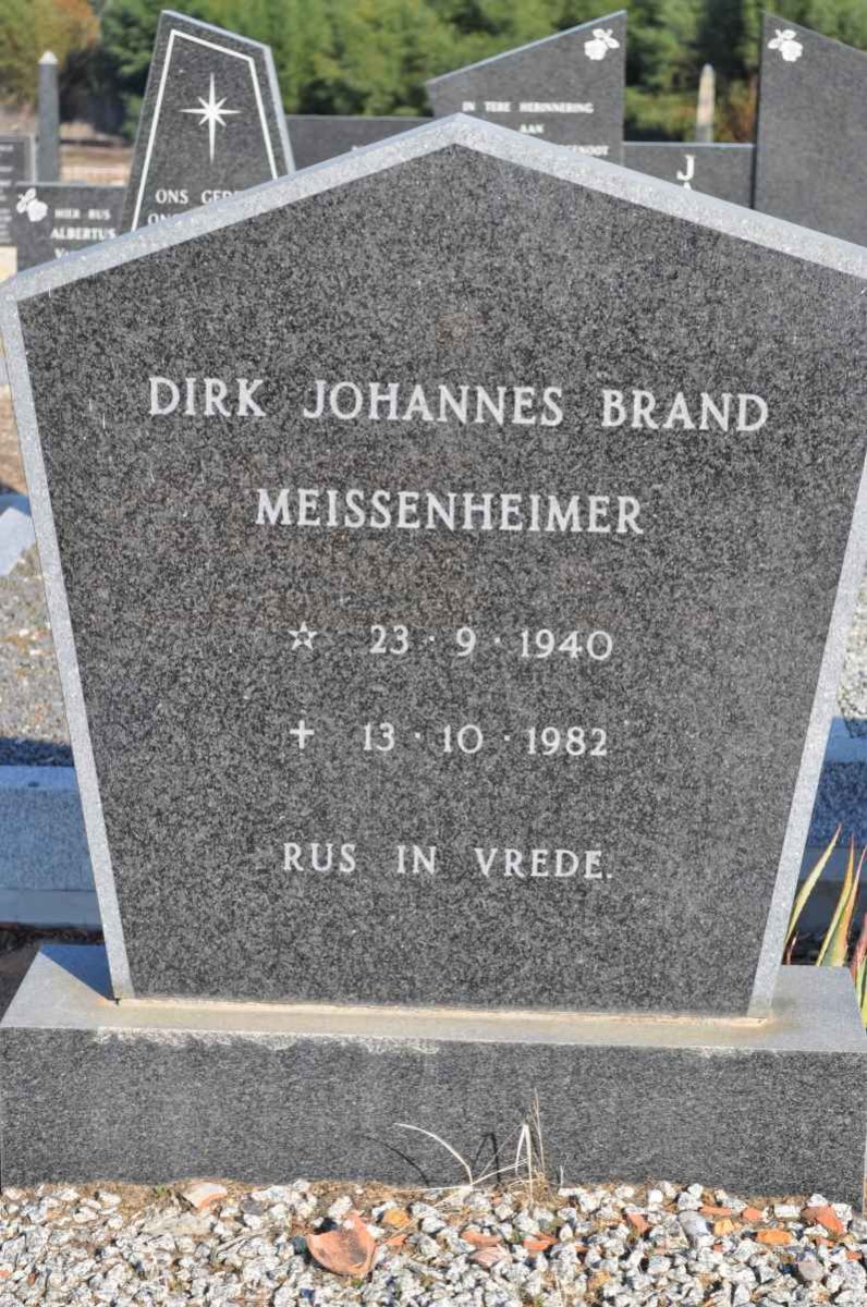 MEISSENHEIMER Dirk Johannes Brand 1940-1982
