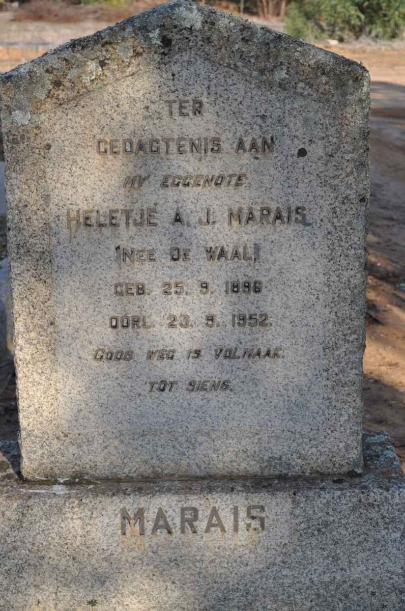 MARAIS Heletje A.J. nee DE WAAL 1896-1952
