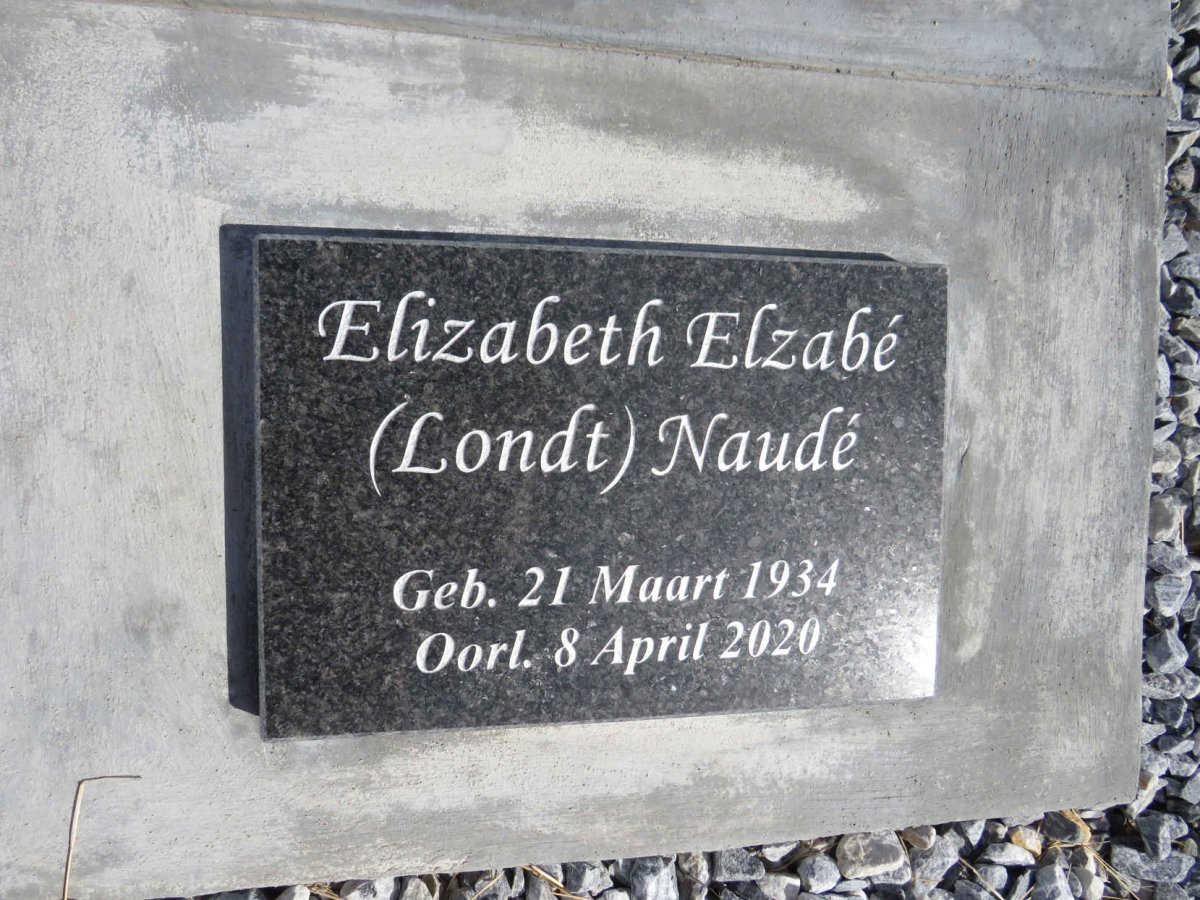 NAUDE Elizabeth Elzabe nee LONDT 1934-2020