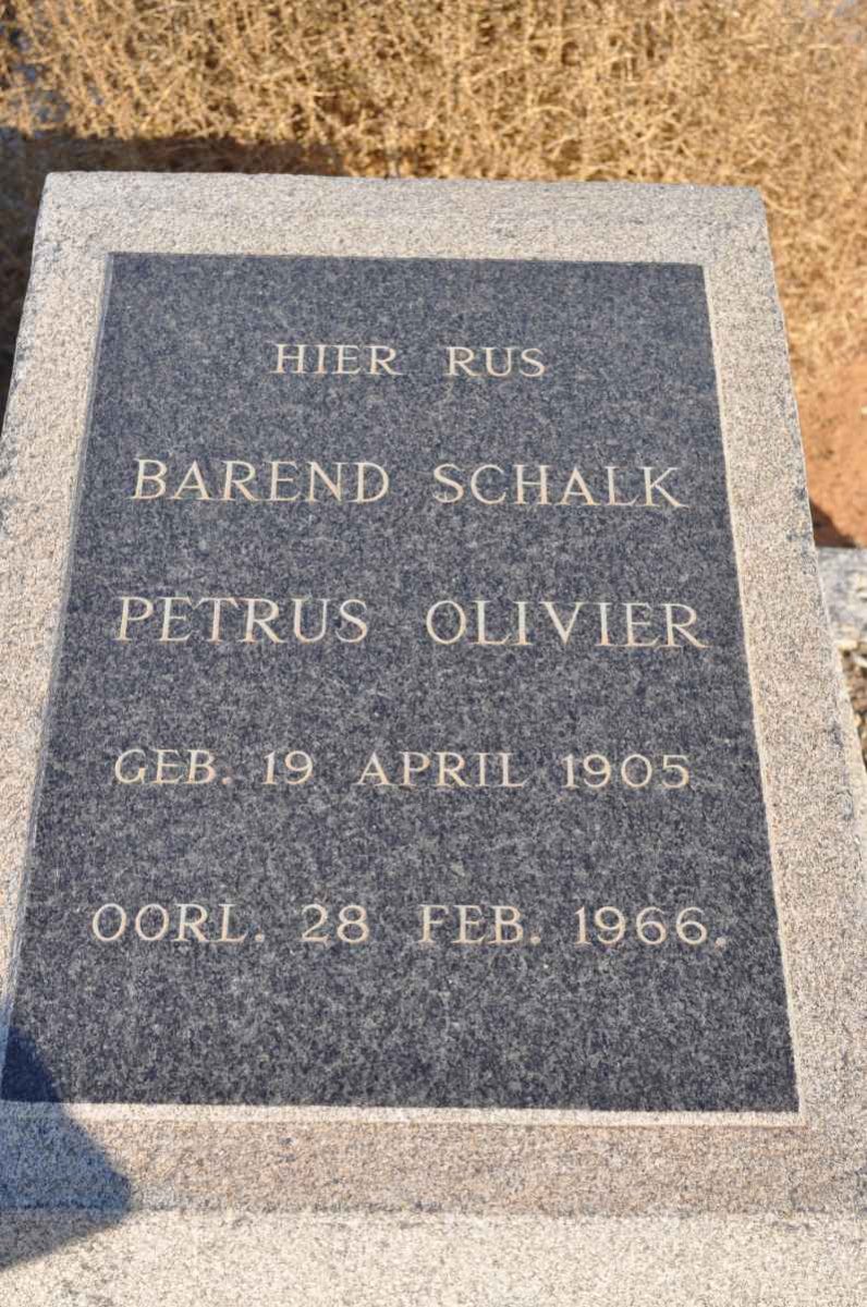 OLIVIER Barend Schalk Petrus 1905-1966