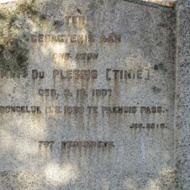 PLESSIS M.F., du 1907-1929