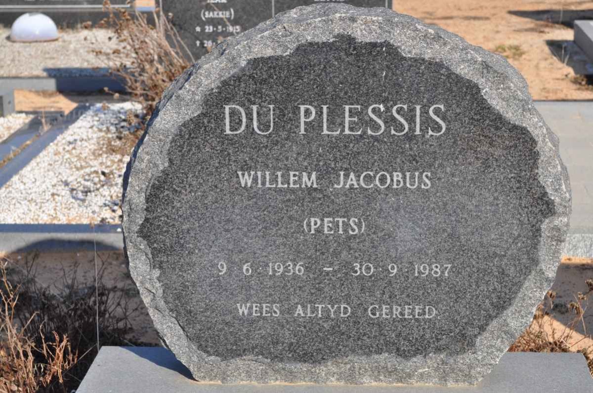 PLESSIS Willem Jacobus, du 1936-1987