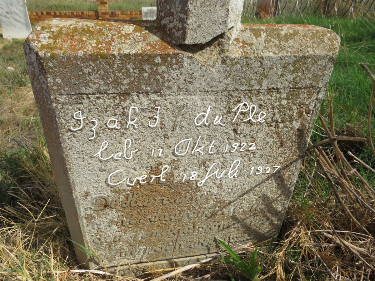 PLESSIS Izak ?.?., du 1922-1927