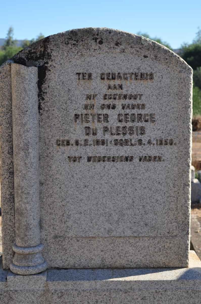 PLESSIS Pieter George, du 1881-1950