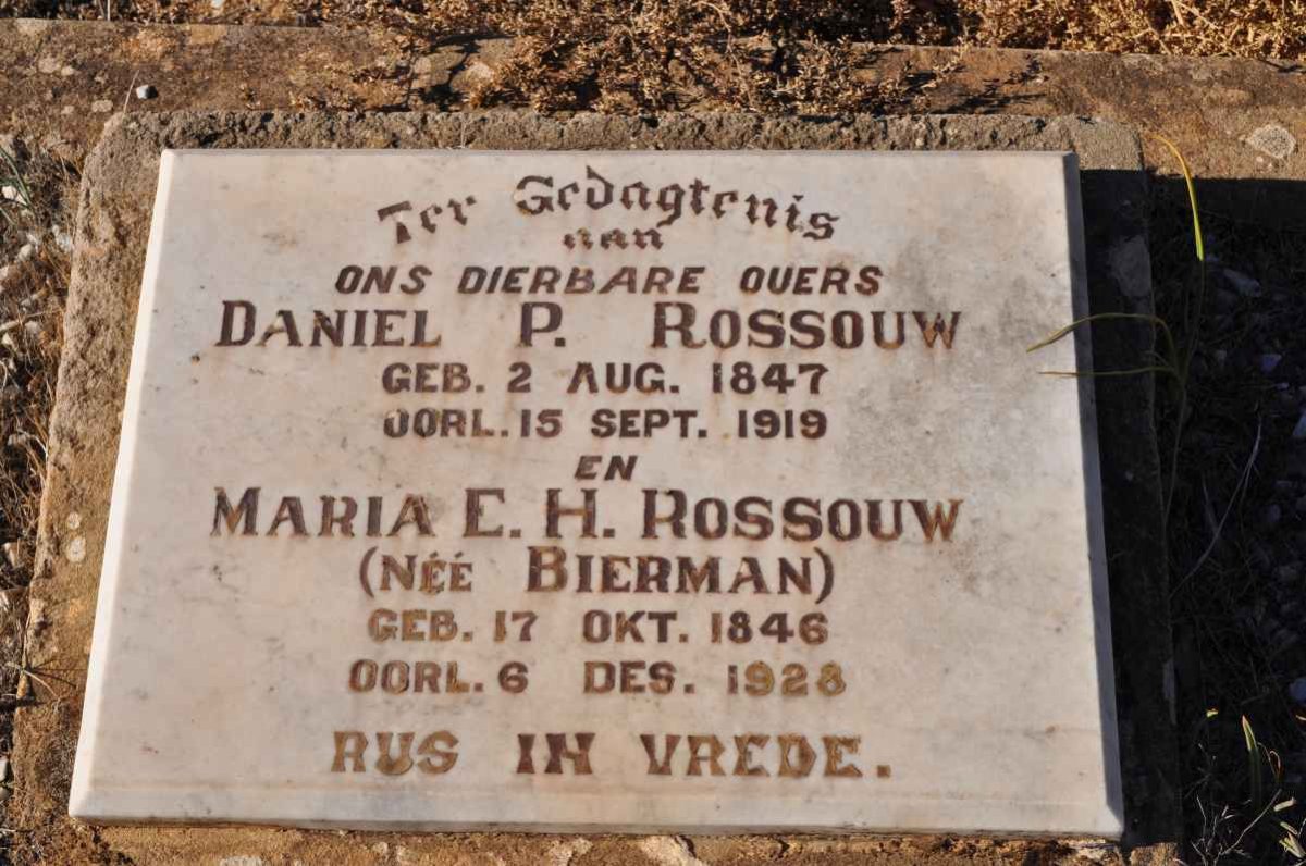 ROSSOUW Daniel P. 1847-1919 &amp; Maria E.H. BIERMAN 1846-1928