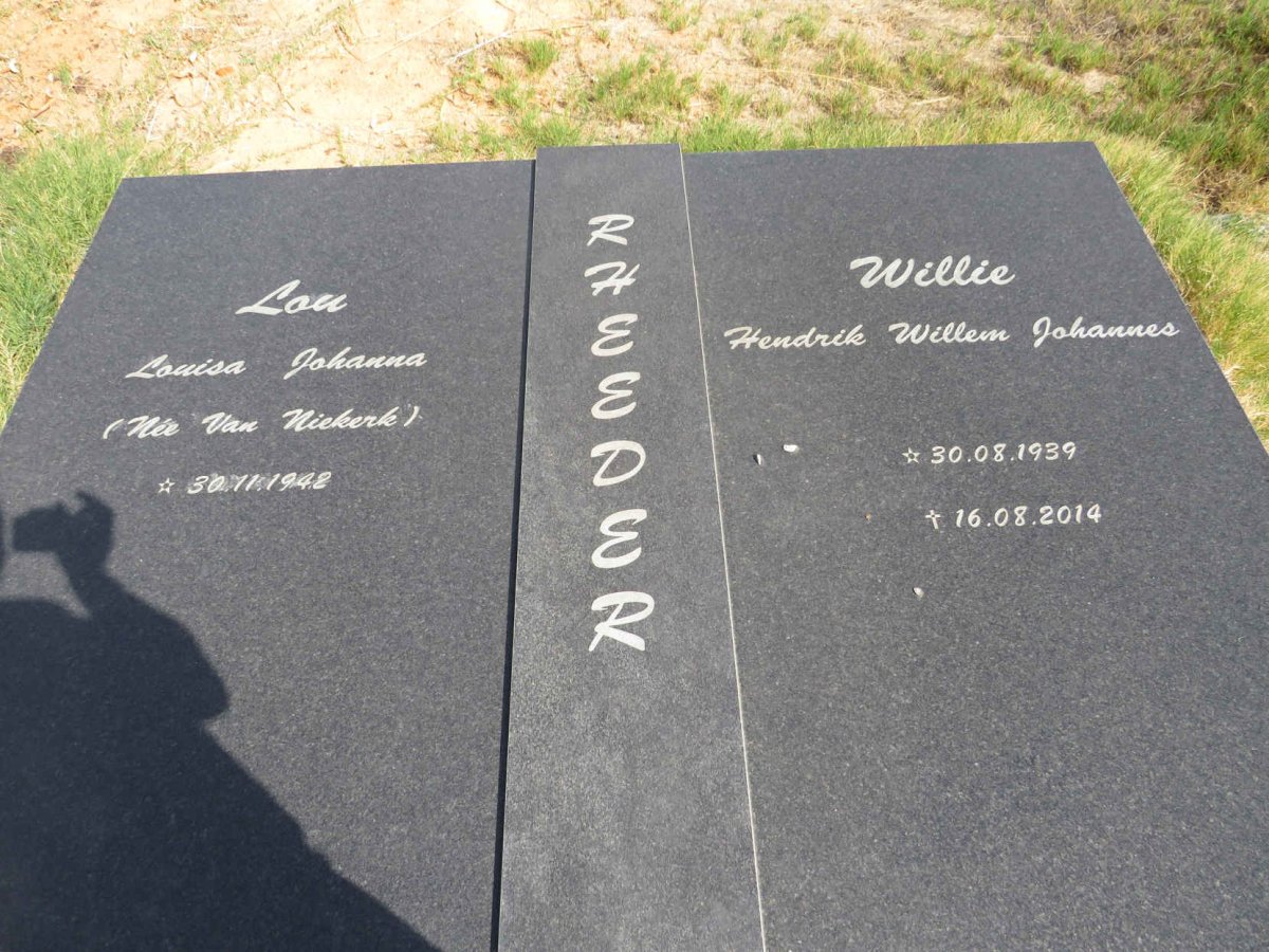RHEEDER Hendrik Willem Johannes 1939-2014 & Louisa Johanna VAN NIEKERK 1942-