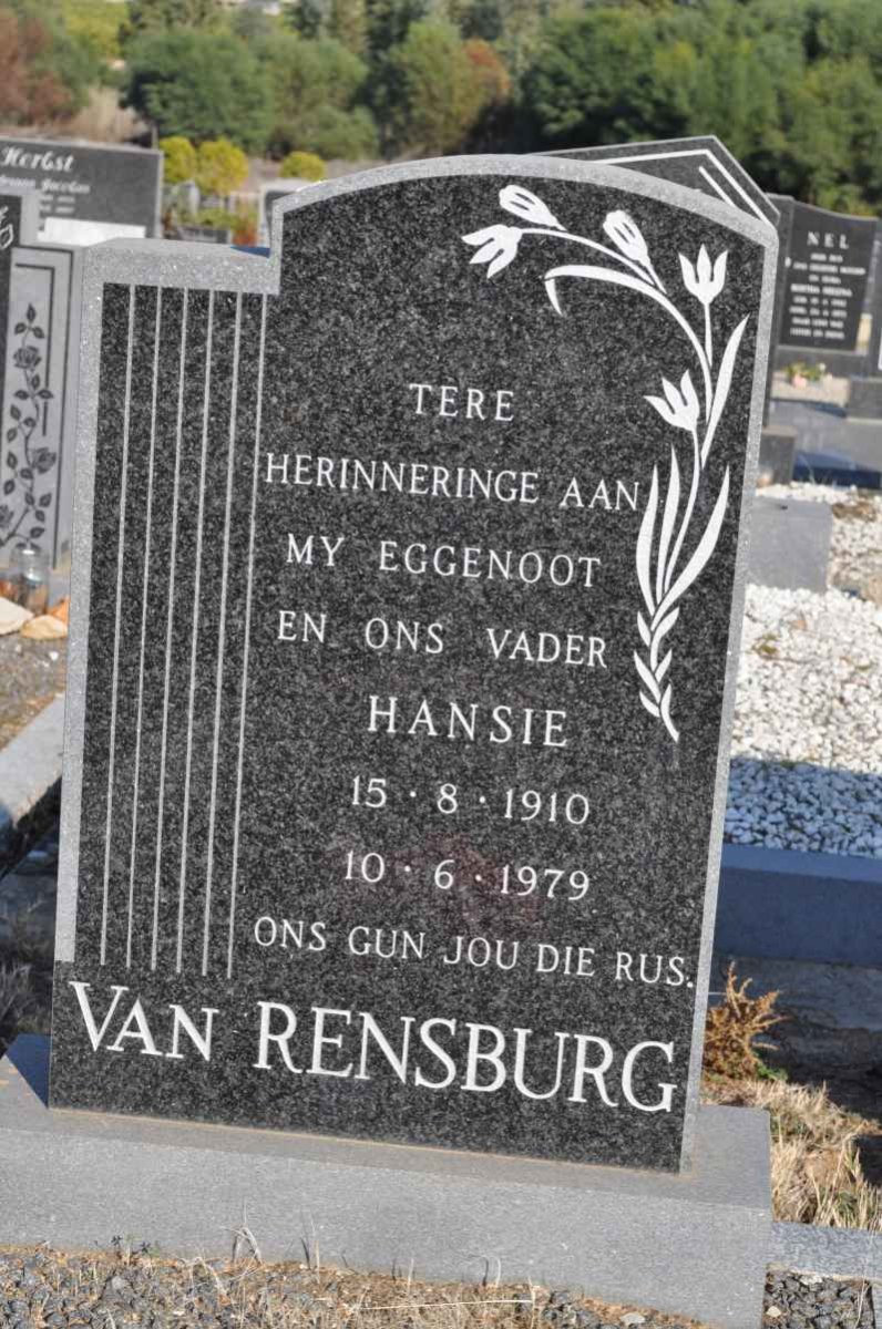 RENSBURG Hansie, van 1910-1979