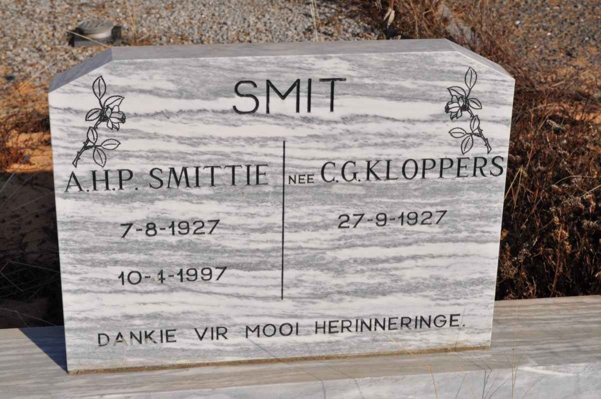 SMIT A.H.P. 1927-1997 &amp; C.G. KLOPPERS 1927-